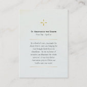 Placement St Anastasius la carte de prière orthodoxe Sinaite (Dos)
