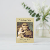 Placement St. Antoine de Padoue, Saint Patron, Carte de Priè (Debout devant)