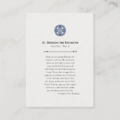 Placement St. Brendan le Navigateur Carte de prière orthodox (Dos)