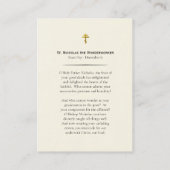 Placement St. Nicholas, le travailleur émerveillé Carte de p (Dos)