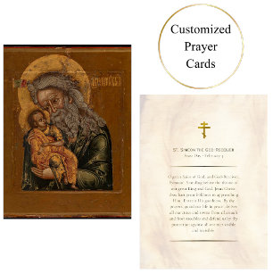 Placement St. Simeon la carte de prière orthodoxe Dieu-Recev