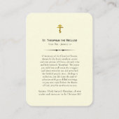 Placement St Théophan la carte de prière orthodoxe récitée (Dos)