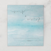 Placement Summer Blue Ocean Beach Mariage Carte de lieu (Extérieur déplié)