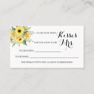 Placement Sunflower Combien de baisers pour Mme Douche carte