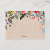 Placement Table blanche de bois de fée Sièges carte plat (Dos)