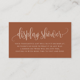 Placement Terracotta Joli Script Display Carte de douche