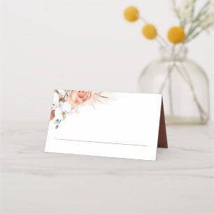 Placement Terracotta Pampas Grass Mariage Carte de Place
