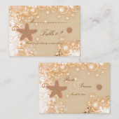 Placement Thème de mariage sur la plage ~ Carte de numéro de (Devant / Derrière)