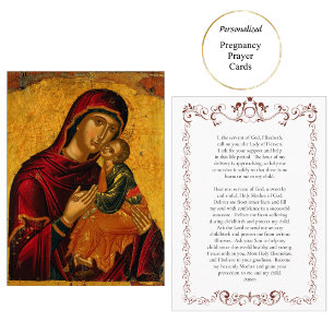 Placement Theotokos et la carte de prière de la grossesse en