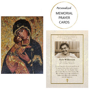 Placement Theotokos et la carte de prière funéraire du Chris