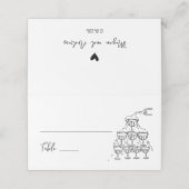 Placement Tour de Champagne à main Mariage Carte de place (Extérieur déplié)