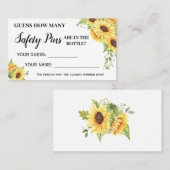 Placement Tournesol Combien de broches de sécurité carte de  (Devant / Derrière)