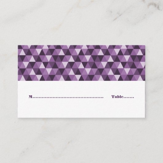 Placement Triangles géométriques violets Carte de place (Devant)