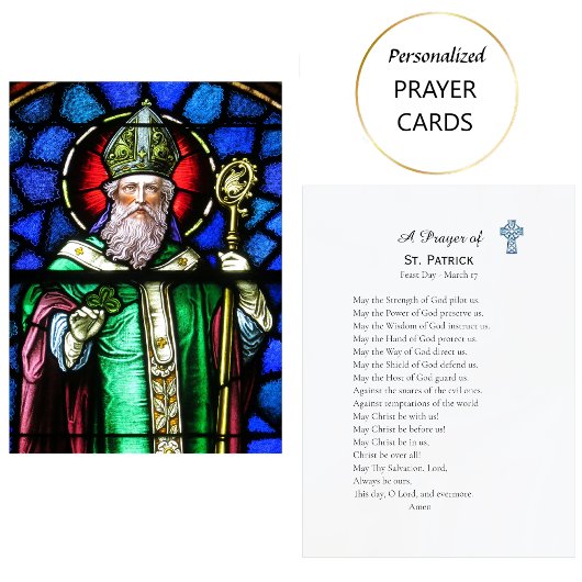 Placement Une carte de prière catholique de Saint-Patrick