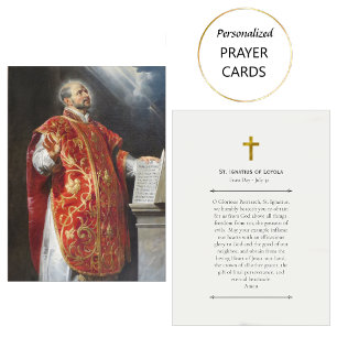 Placement Une prière à saint Ignace de Loyola carte de prièr
