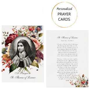 Placement Une prière à Sainte-Thérèse de Lisieux Carte catho