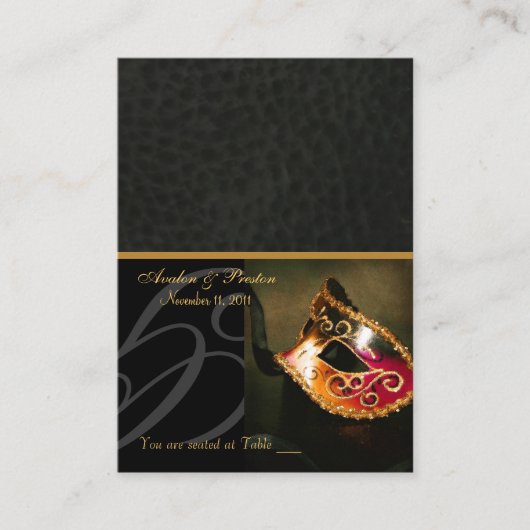 Placement Venise Masquerade Mascarade Carte de visite (Devant)