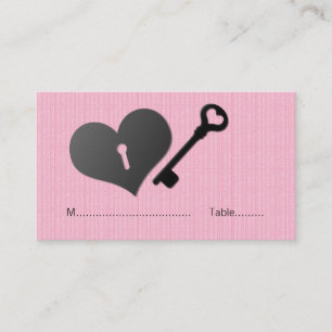 Placement Verrouillage de coeur rose et carte de place clé