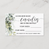Placement Vert Combien de bonbons Baby shower carte de jeu (Devant)