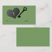 Placement Verte de serrure de coeur et carte d'emplacement d (Devant / Derrière)
