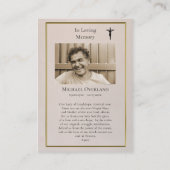 Placement Vierge de Guadalupe, Carte de prière funéraire ano (Dos)