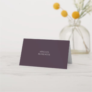 Placement Vin de prune Nom Carte de lieu pliée