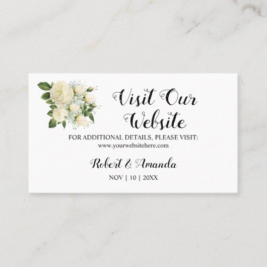 Placement Visitez notre Mariage de site web - Carte d'insert (Devant)