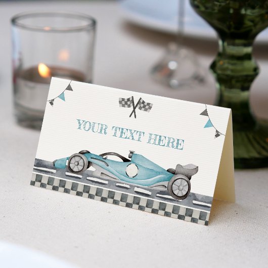 Placement Voiture de course Carte d'anniversaire Tente Place
