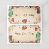 Placement Western First Rodeo Cowboy Carte de lieu d'anniver (Extérieur déplié)