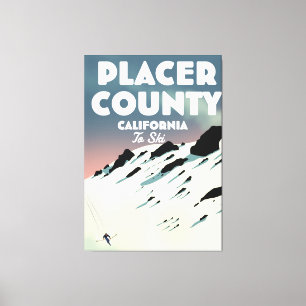 Placer County California ski poser Canvas Afdruk
