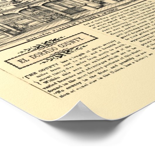 Placerville, CA Panoramic Map - 1888 Poster (Hoek)