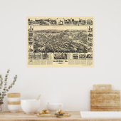 Placerville, CA Panoramic Map - 1888 Poster (Keuken)