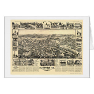 Placerville, carte panoramique de CA - 1888
