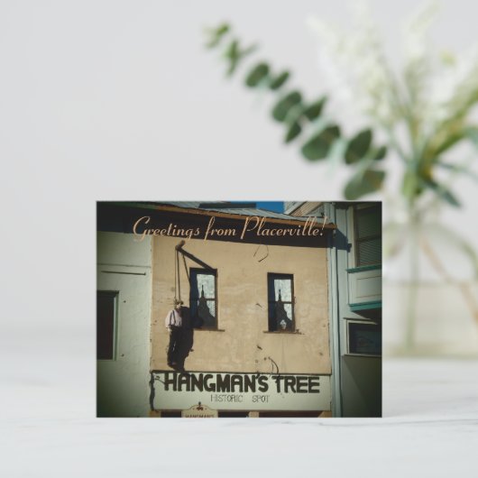 Placerville opknoping man oude hangstad briefkaart (Staand voorkant)
