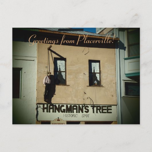 Placerville opknoping man oude hangstad briefkaart (Voorkant)