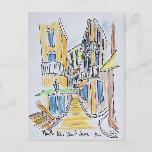 Placette Abbe Robert Jarred | Old Nice, Frankrijk Briefkaart (Voorkant)