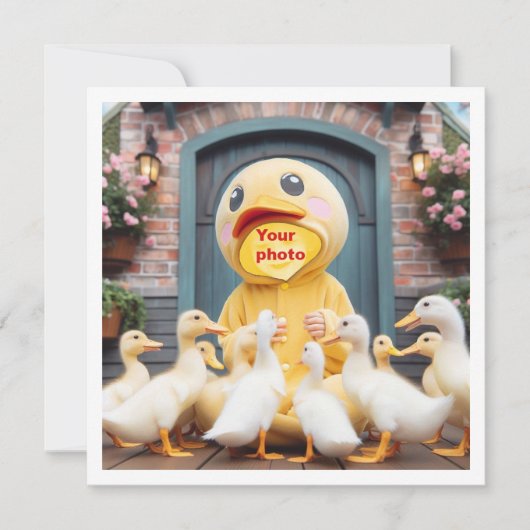 Placez mon visage dans l'image, carte de canards e (Devant)