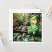 Placez mon visage dans l'image, carte de grenouill (Devant/Arrière en situation)