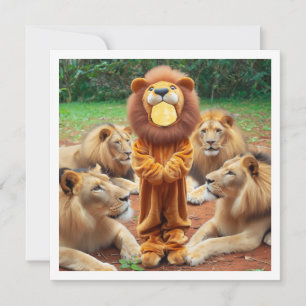 Placez mon visage dans l'image, carte lions et enf