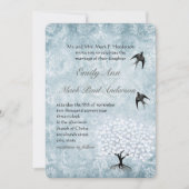 Placid Blue Damask Heart Leaf Aqua Tree Kaart (Voorkant)