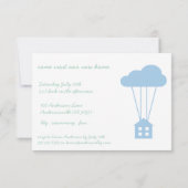 Placid Blue House & Cloud Houseéchant Invitation (Dos)
