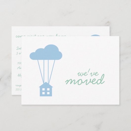 Placid Blue House & Cloud Houseéchant Invitation (Devant / Derrière)