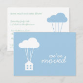 Placid Blue House & Cloud Housewarming Uitnodigen Kaart (Voorkant / Achterkant)