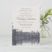 Placid Mountain Lake  Blue bruiloft Kaart (Staand voorkant)