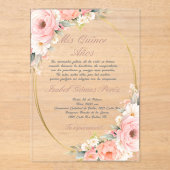 Placrylique rose Quinceanera invitation (Recto)
