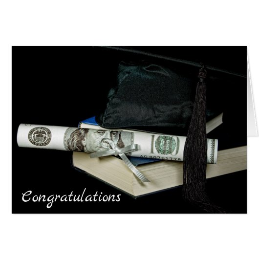 Plafond de diplôme et argent sur le livre (Devant horizontal)