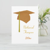 Plafond de graduation jaune orange et invitations  (Debout devant)