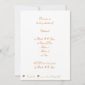 Plafond de graduation jaune orange et invitations  (Dos)