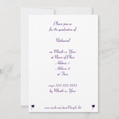 Plafond de graduation pourpre et invitations de ba (Dos)