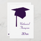 Plafond de graduation pourpre et invitations de ba (Devant / Derrière)